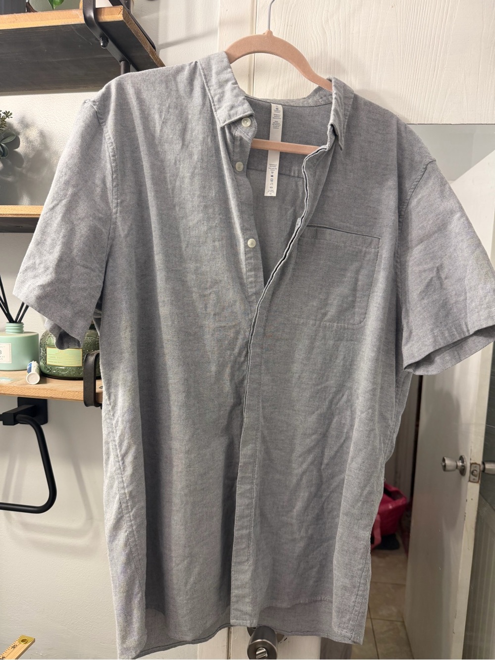 lululemon athletica Men's Short-Sleeve Button-Down Shirt — Gray